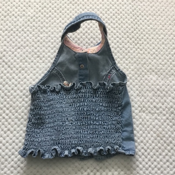 Jean Halter top with Flowers EUC - Picture 5 of 7